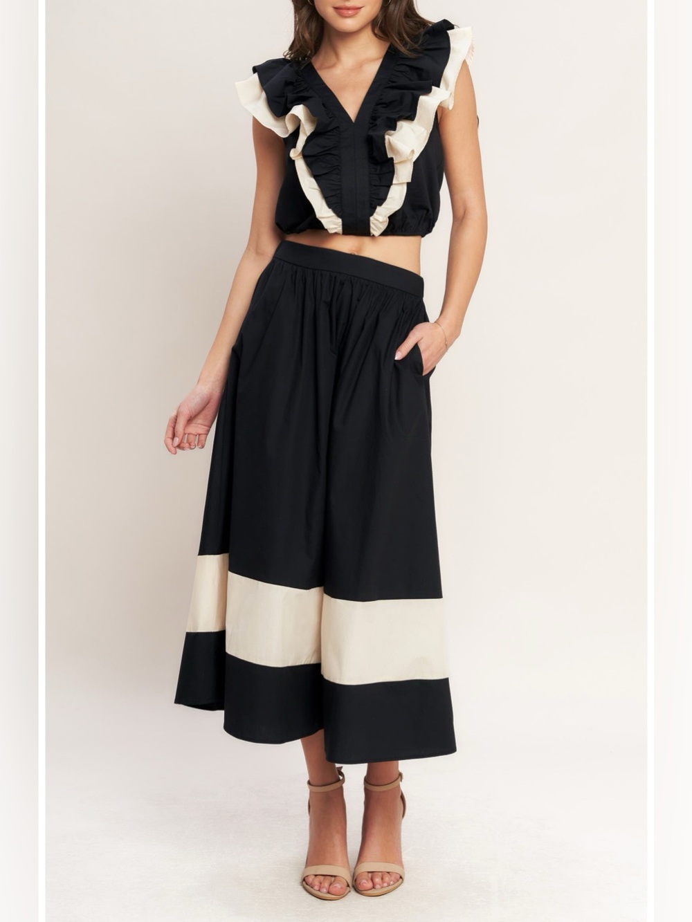 FLYING TOMATO Ruffle Crop Top